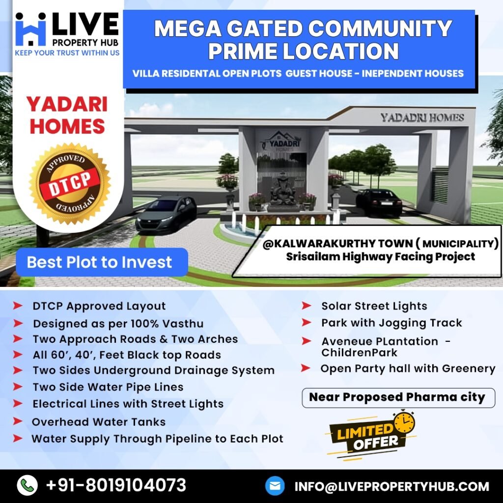 mega Gated Community Open Plots at kalwakurthy